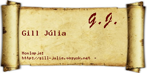 Gill Júlia névjegykártya